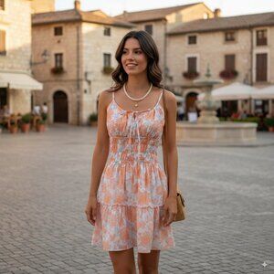 Lusana Mini Dress in Lotus Floral NWOT Women Dress Size Small
